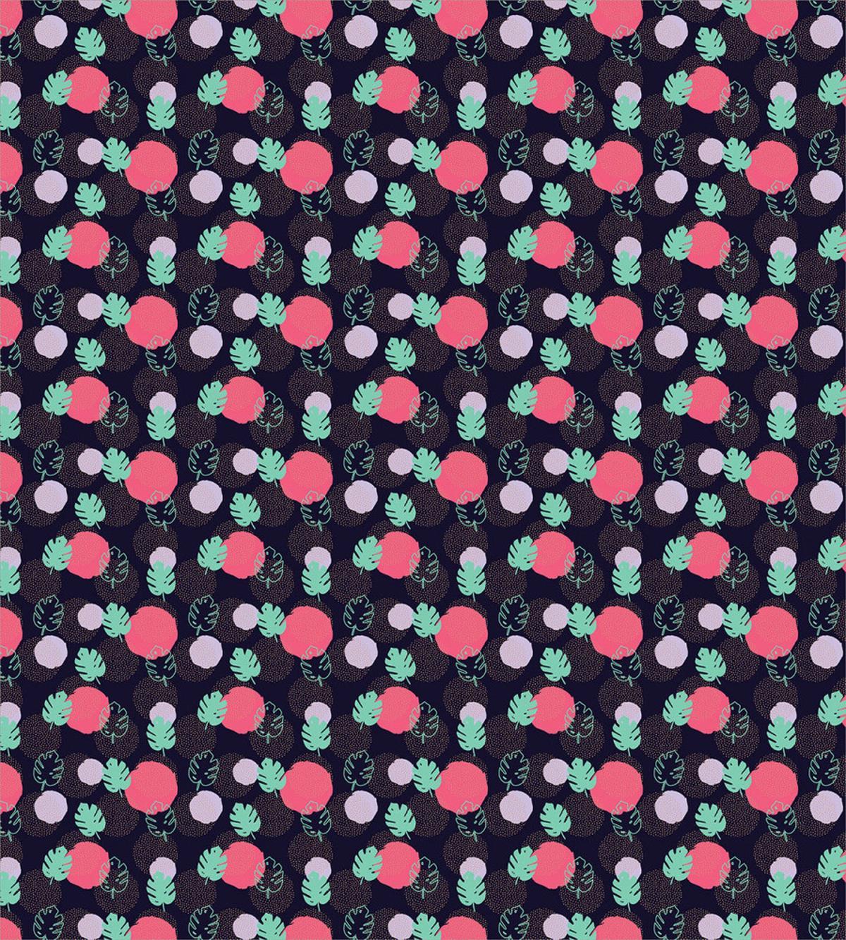 Monstera Leaves and Rounds — Pattern