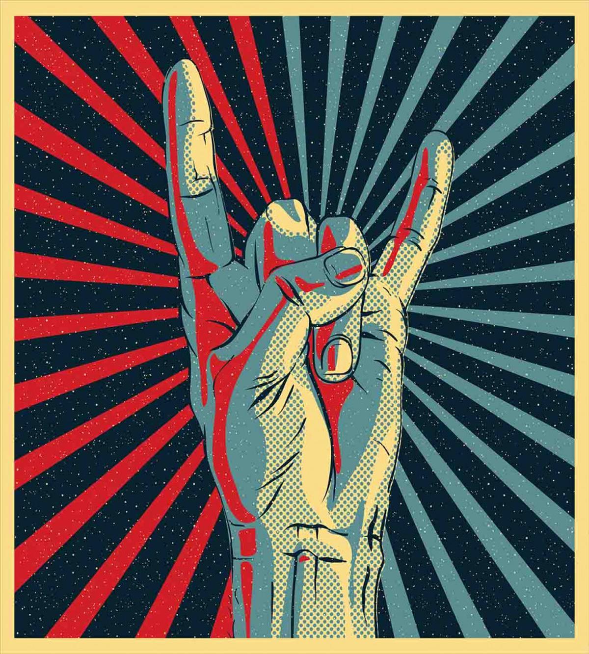 Rock 'n' Roll Hand Sign — Pattern