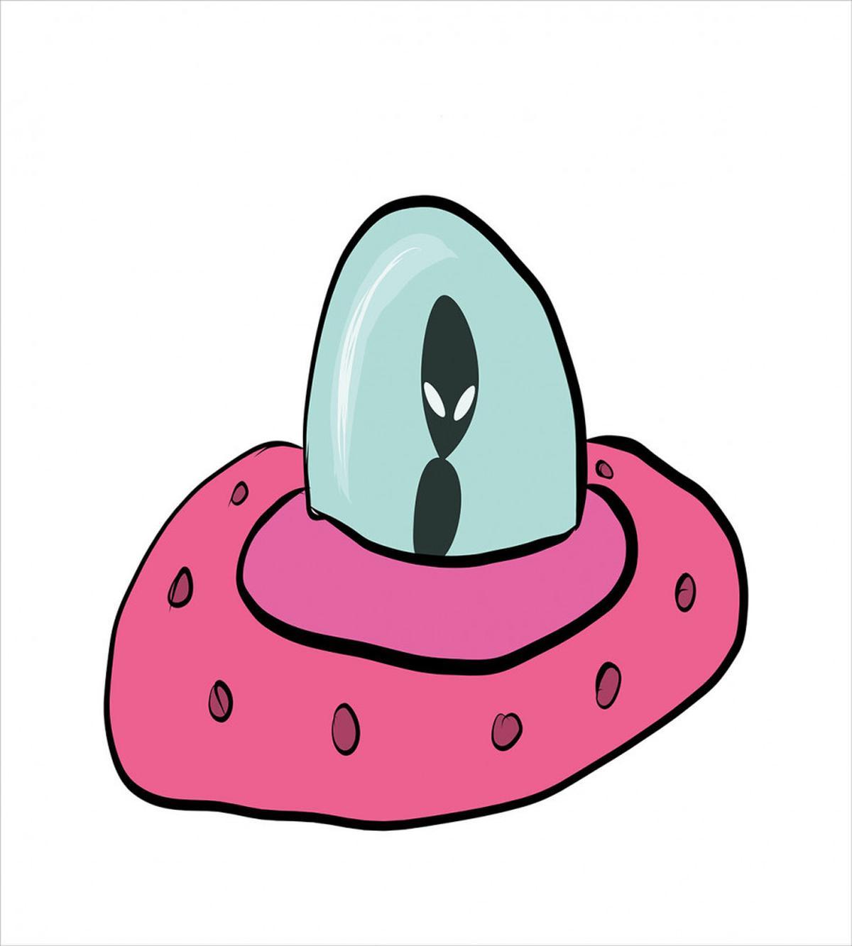 Doodle Style Flying Saucer — Pattern