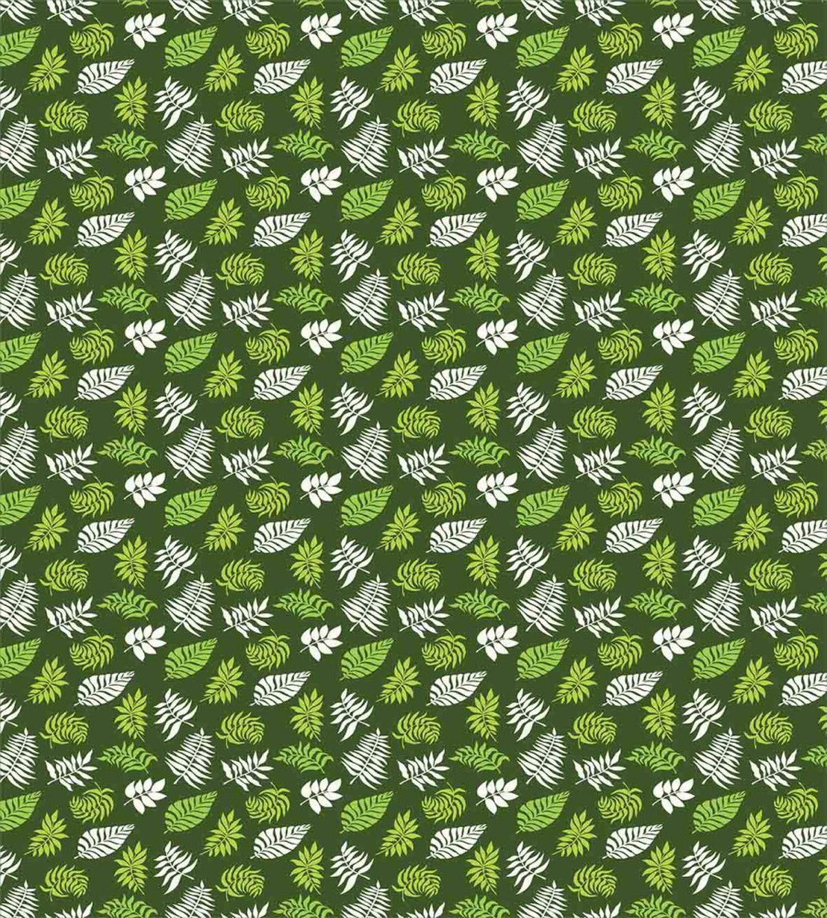 Palm Jungle Leafage on Green — Pattern