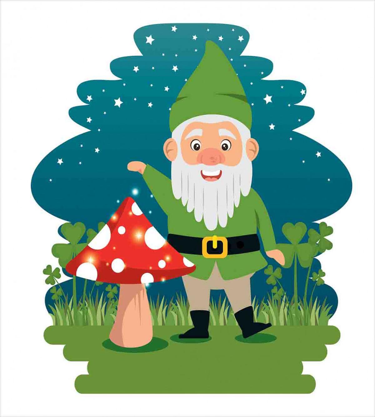 Elf with Mushroom in Forest — Pattern