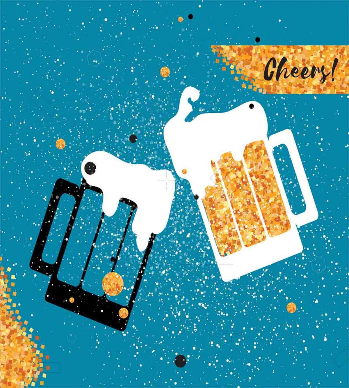 Beer Mugs Toasting — Pattern