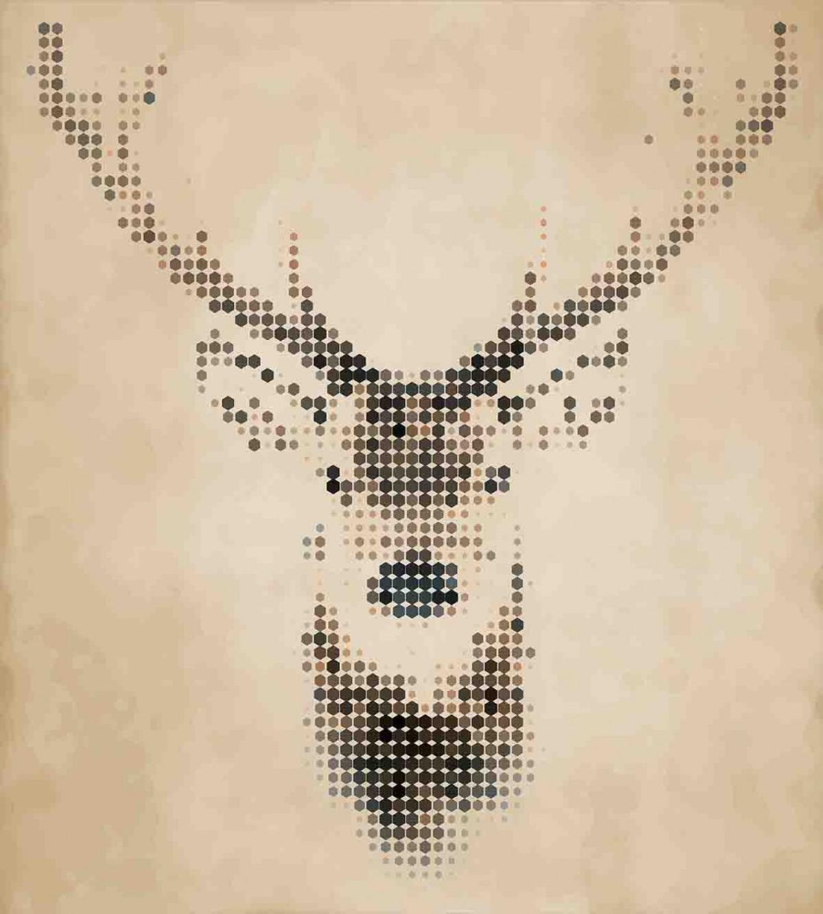Deer Portrait with Dots — Pattern