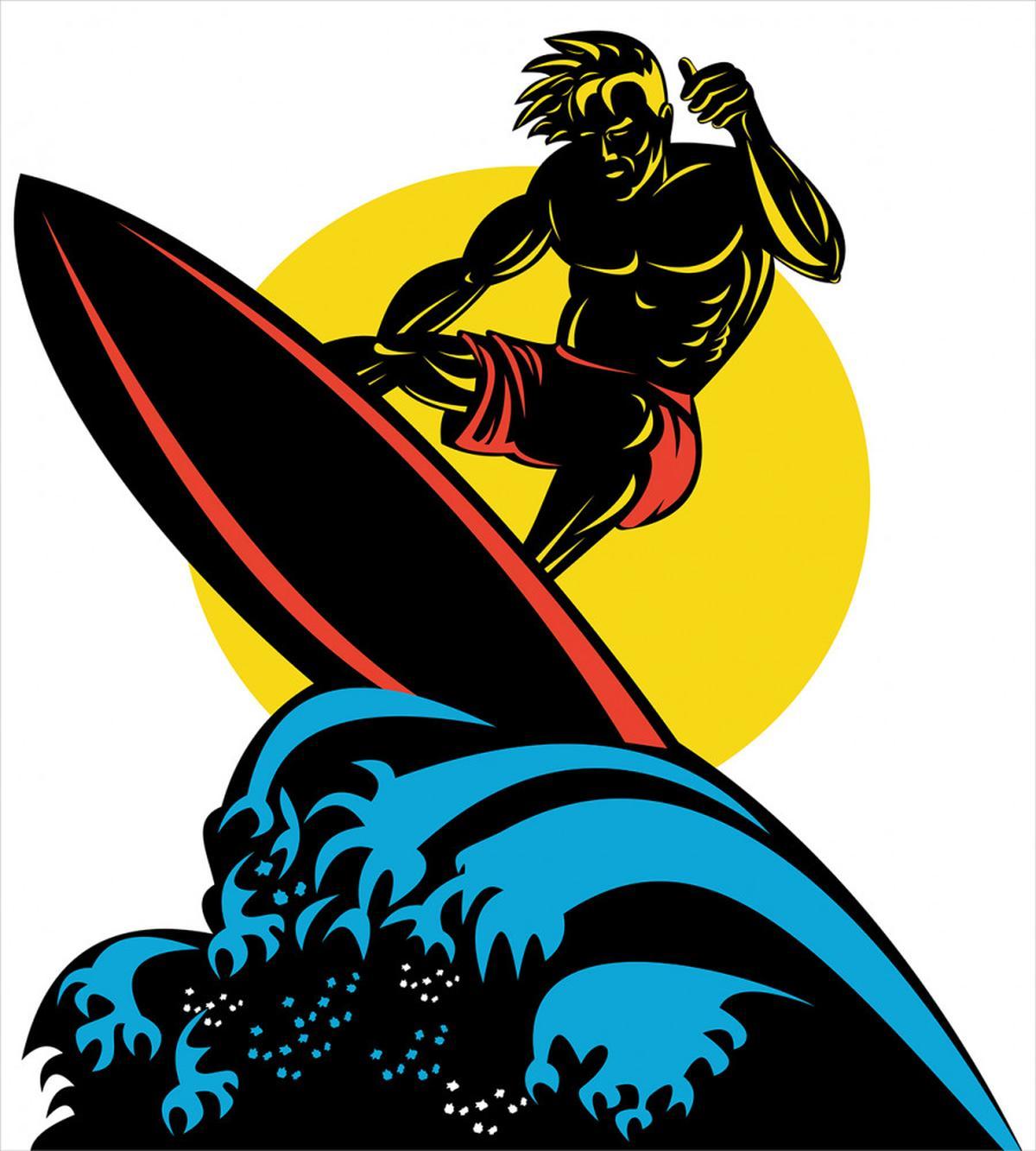 Man on Sea Waves — Pattern