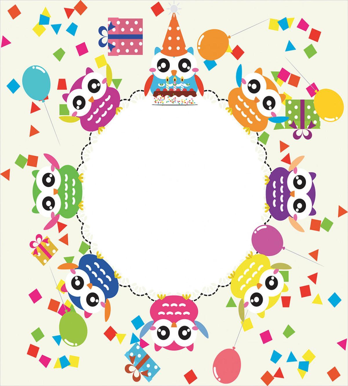 Colorful Funny Owls — Pattern