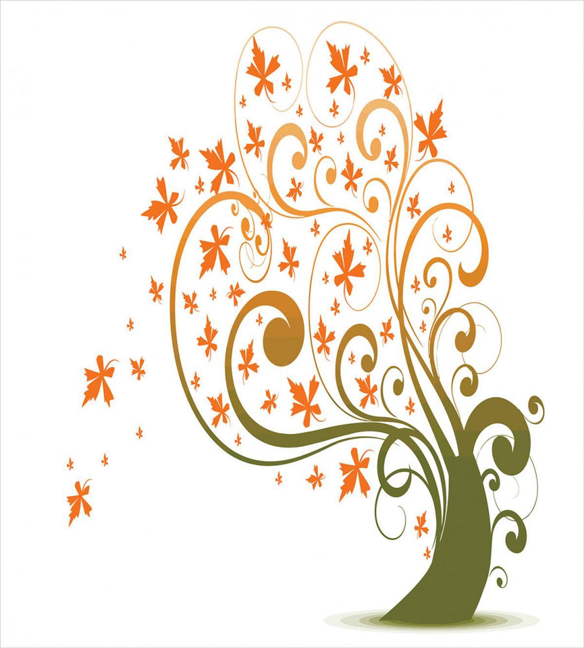 Abstract Autumn Tree Ornament — Pattern