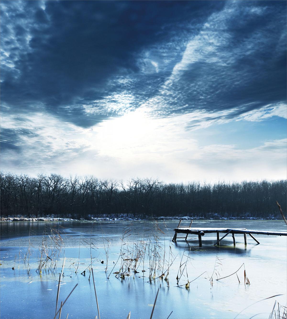 Blue Mountain Lake Scene — Pattern