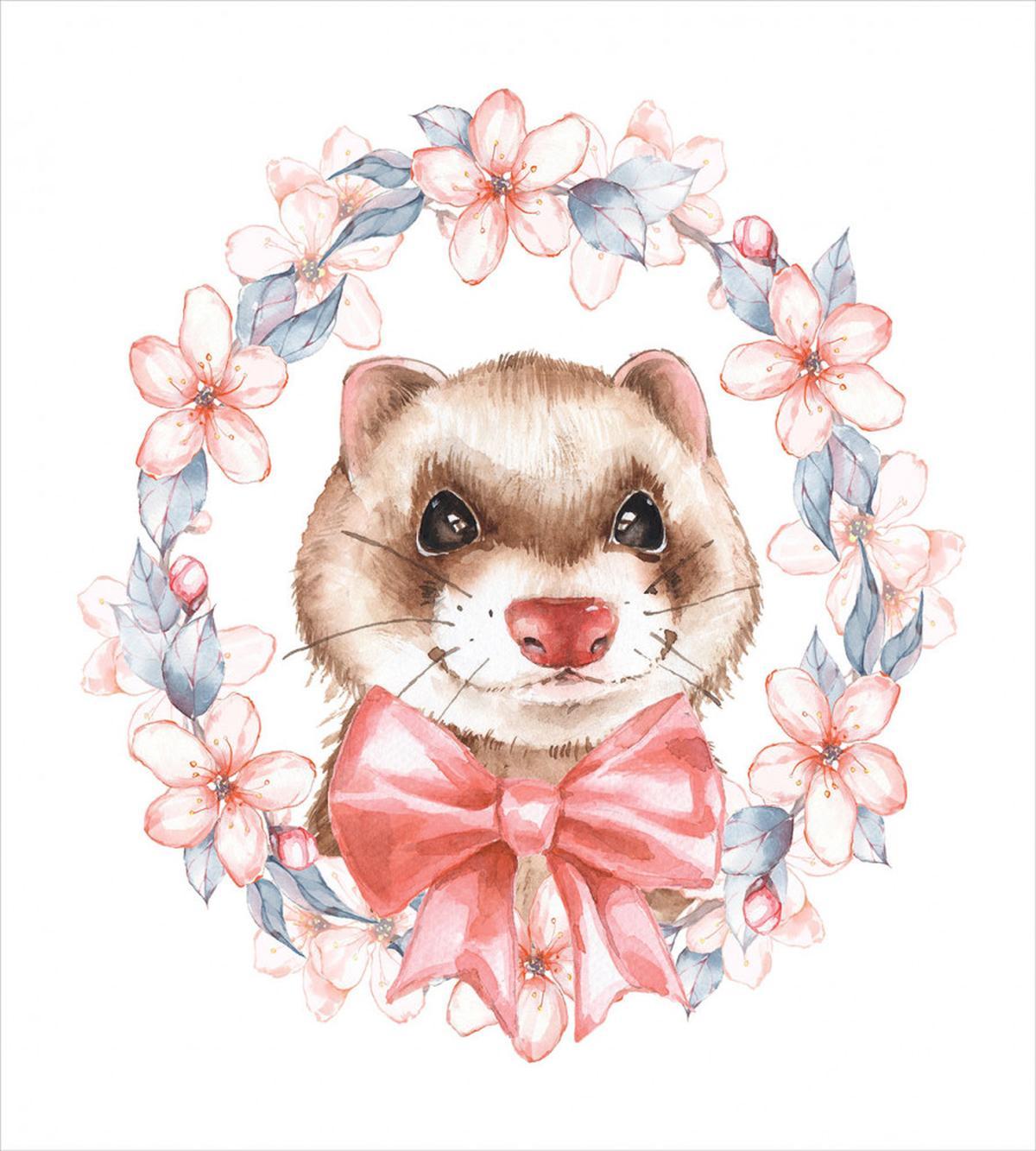 Portrait with Ribbon Wreath — Pattern