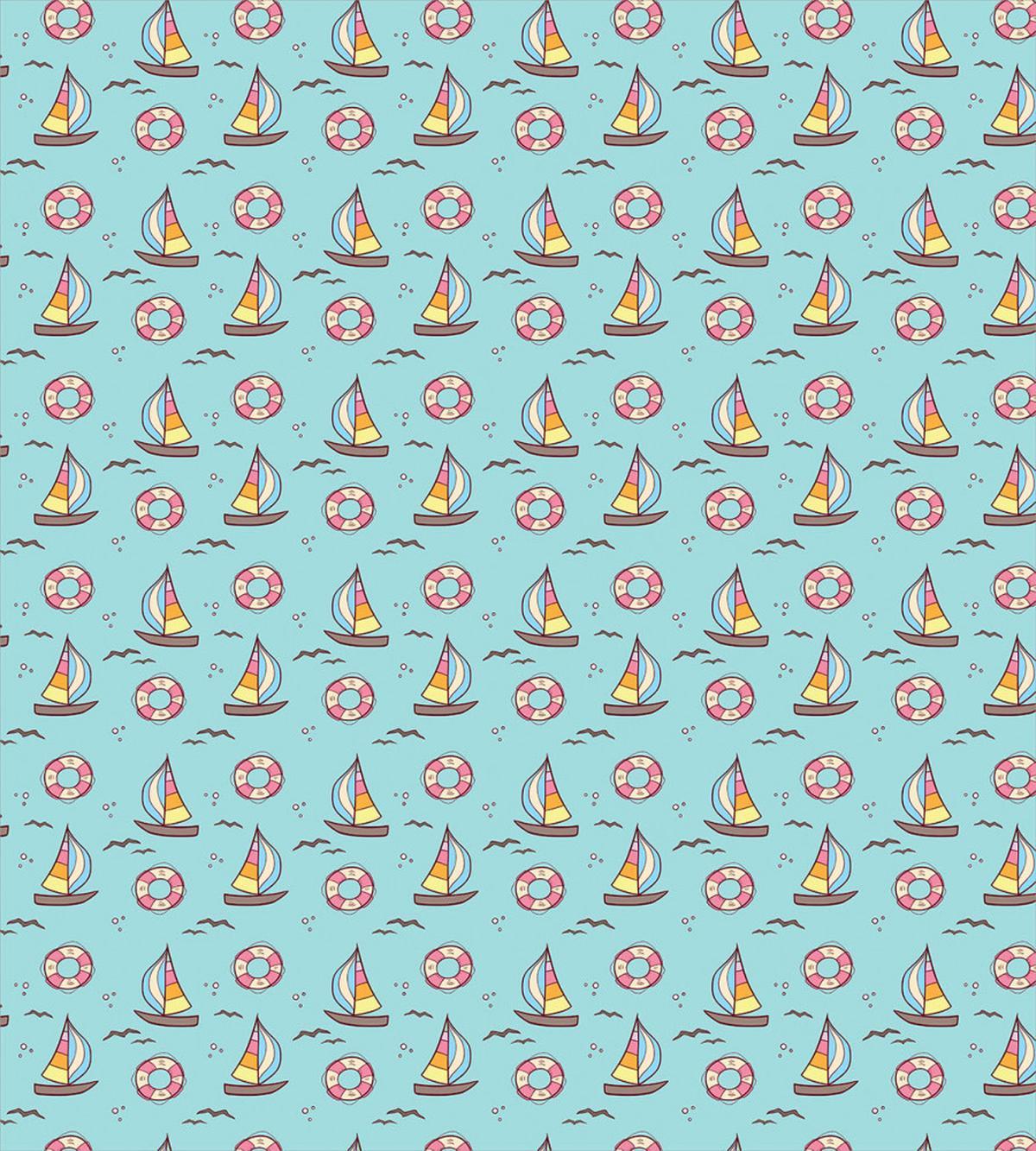 Seafoam Birds Sailboats — Pattern