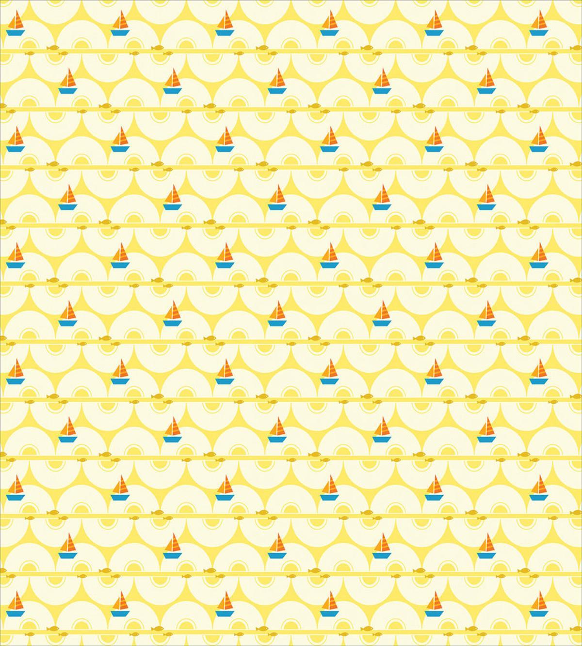 Marine Theme Boats and Fish — Pattern