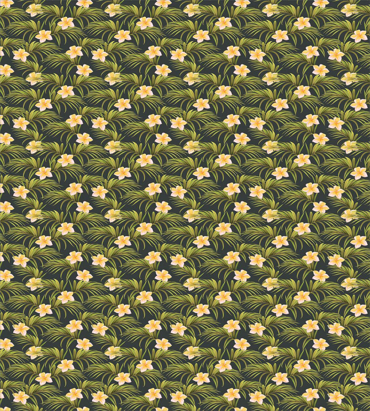 Palm Leaves Summer Flowers — Pattern