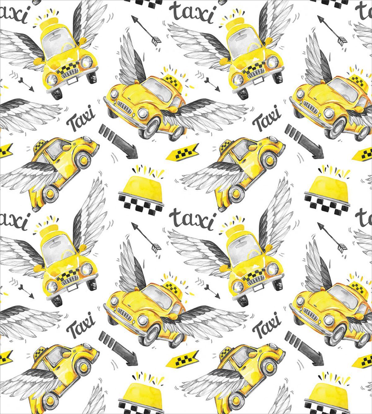 Watercolor Flying Taxis — Pattern