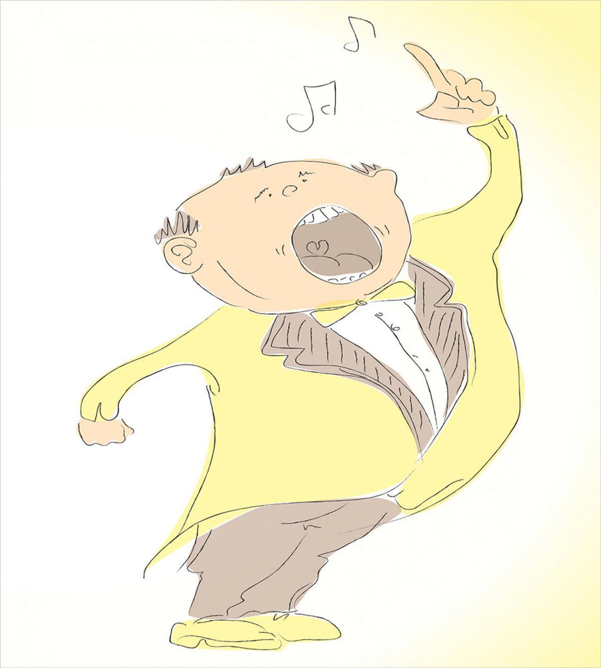 Singing Man Pastel Sketch — Pattern