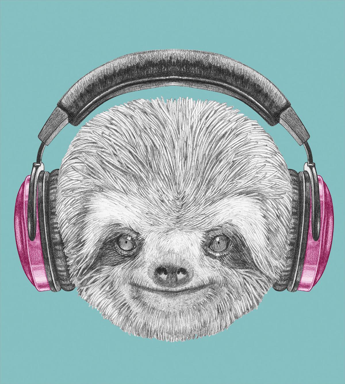 DJ Sloth Headphones — Pattern