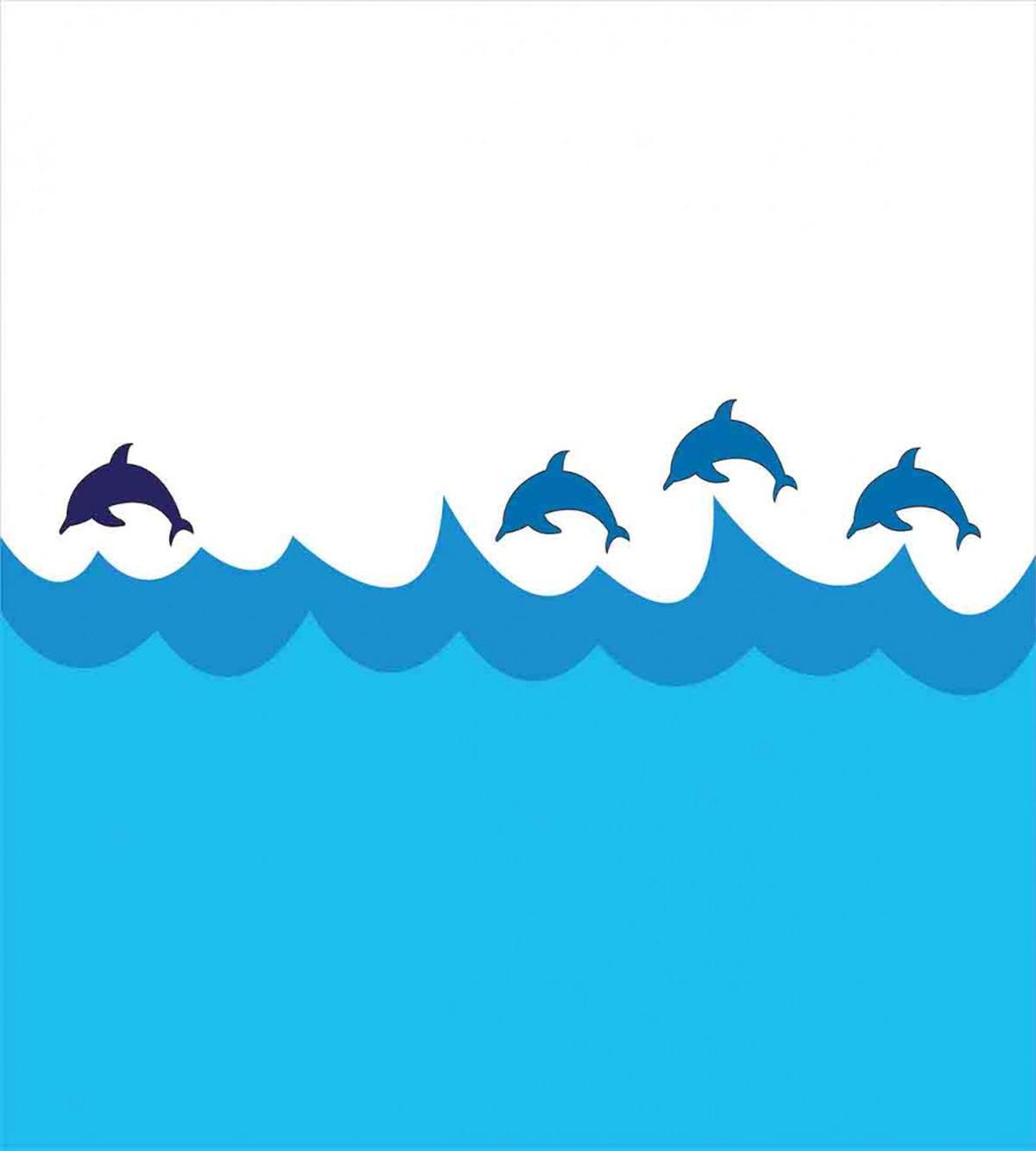 Dolphins on Waves Ocean — Pattern