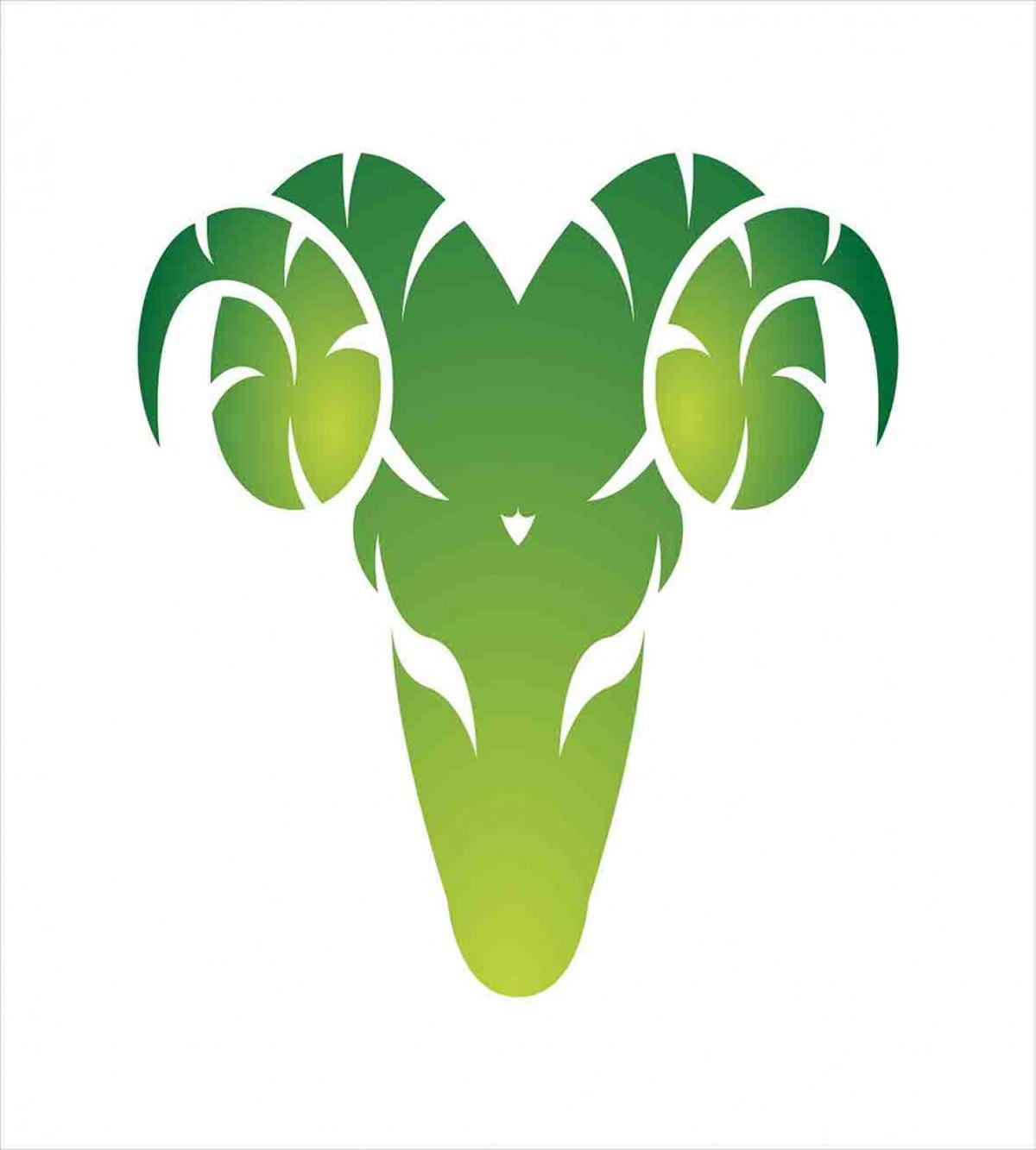 Green Abstract Ram — Pattern