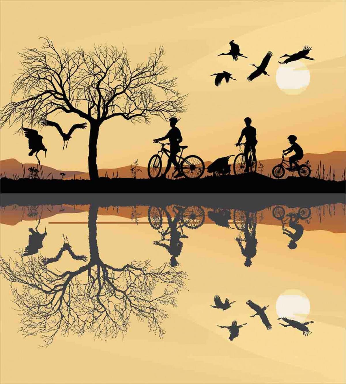 Family near a Lakeside — Pattern