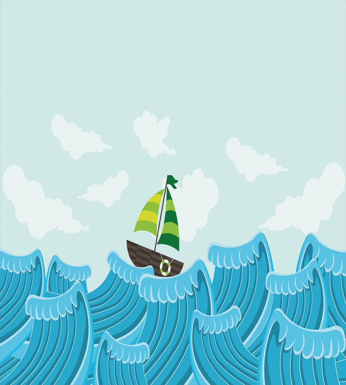 Sailing Boat on the Sea — Pattern
