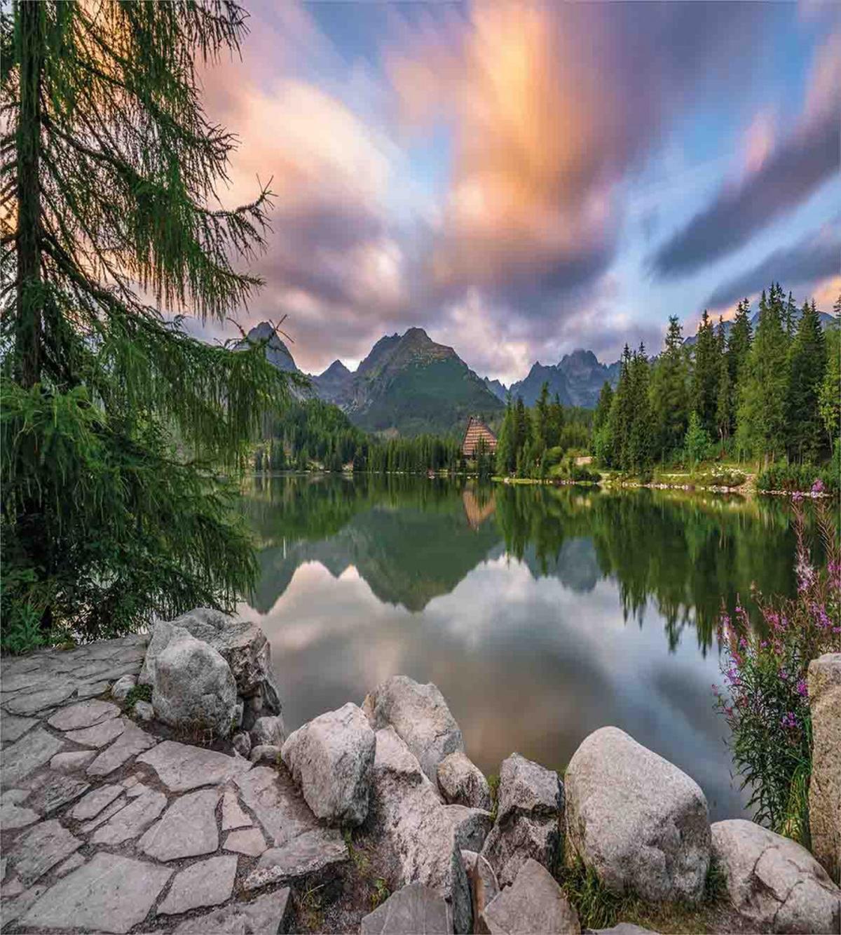 Lake by Forest Mountain — Pattern