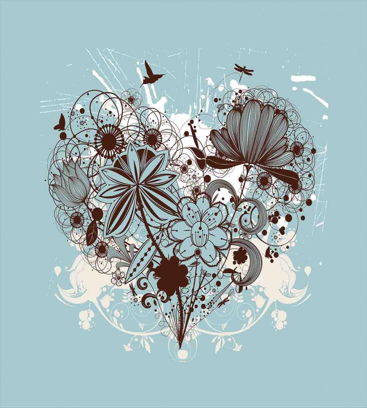 Heart Shape with Dragonflies — Pattern