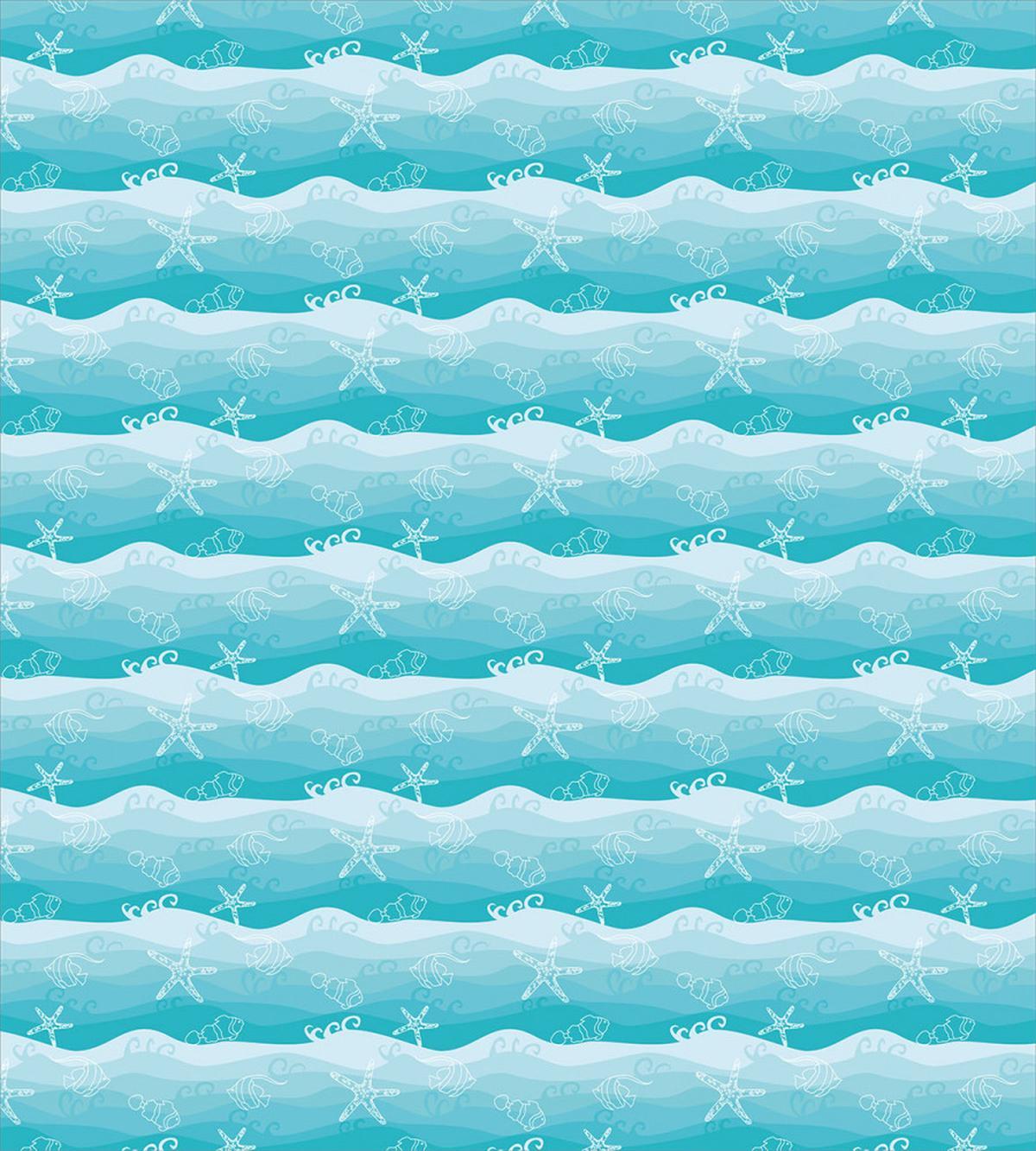Fishes on Ombre Sea Waves — Pattern