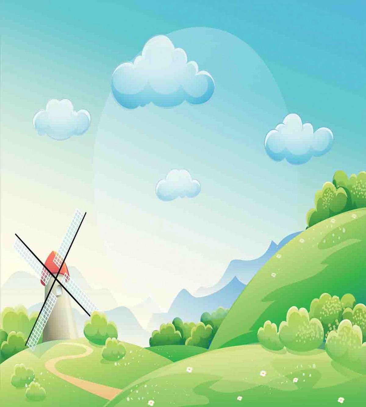 Cartoon Country Landscape — Pattern