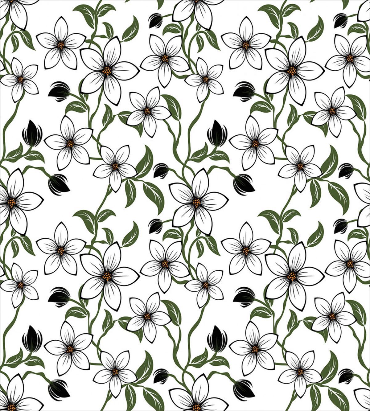 Leaves Petals and Buds — Pattern