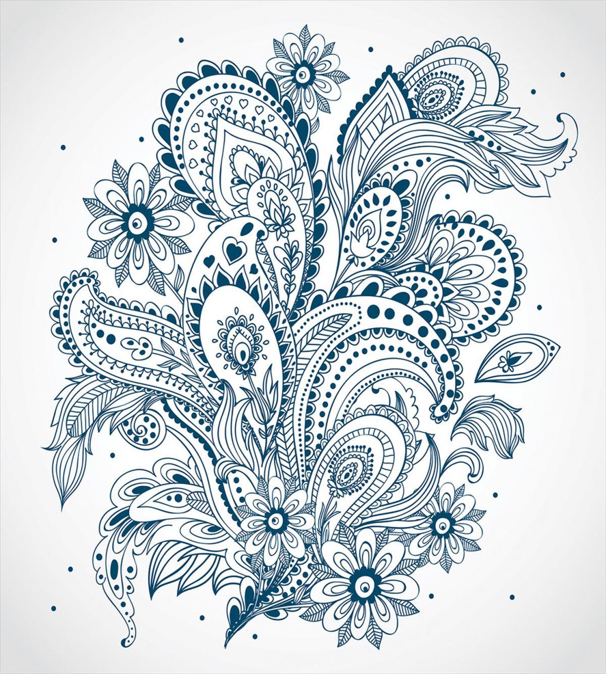 Ornate Floral Leaf Arrangement — Pattern