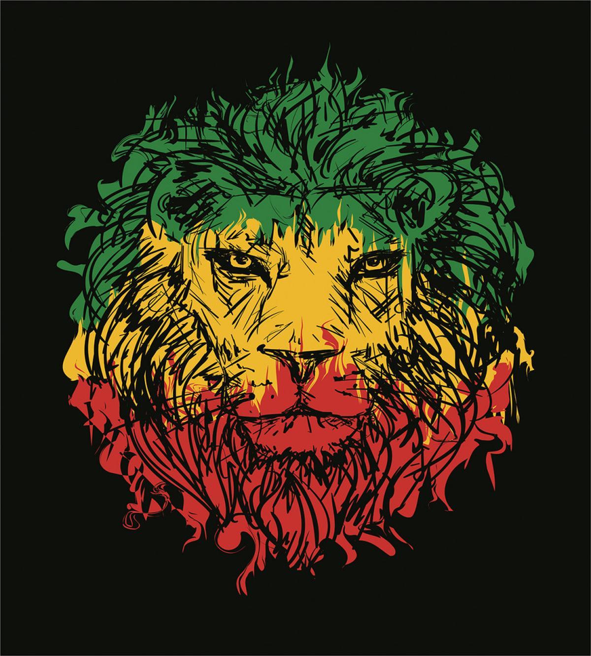 Grunge Lion Head Portrait — Pattern