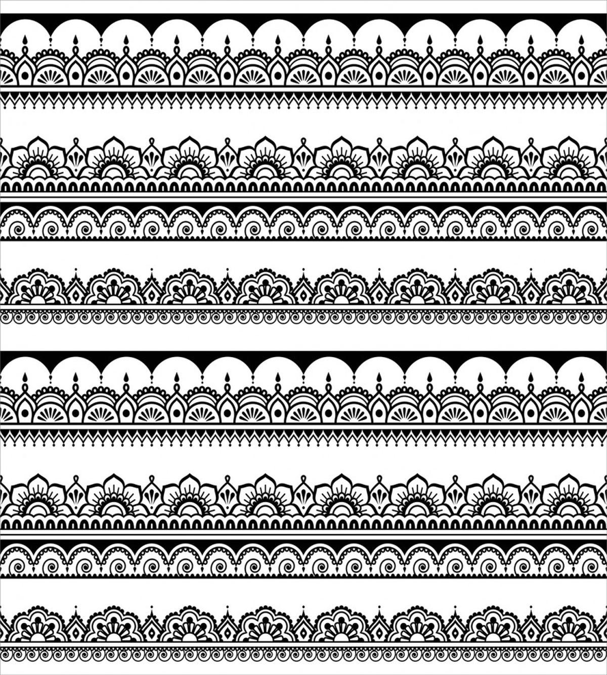 Monochrome Flowers Shapes Art — Pattern