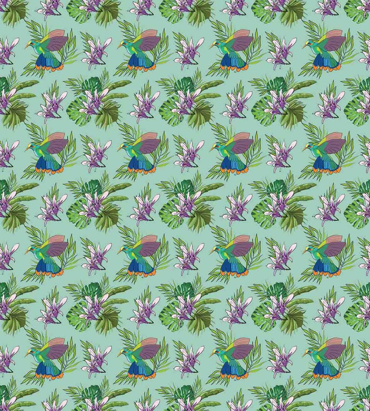 Hummingbird Monstera Leaves — Pattern