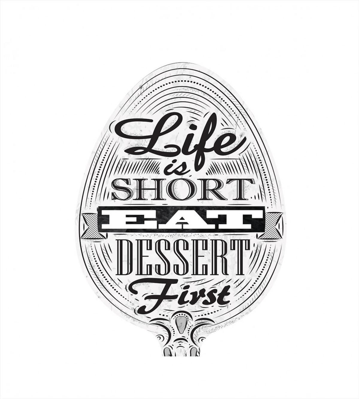 Retro Eat Dessert on Spoon — Pattern