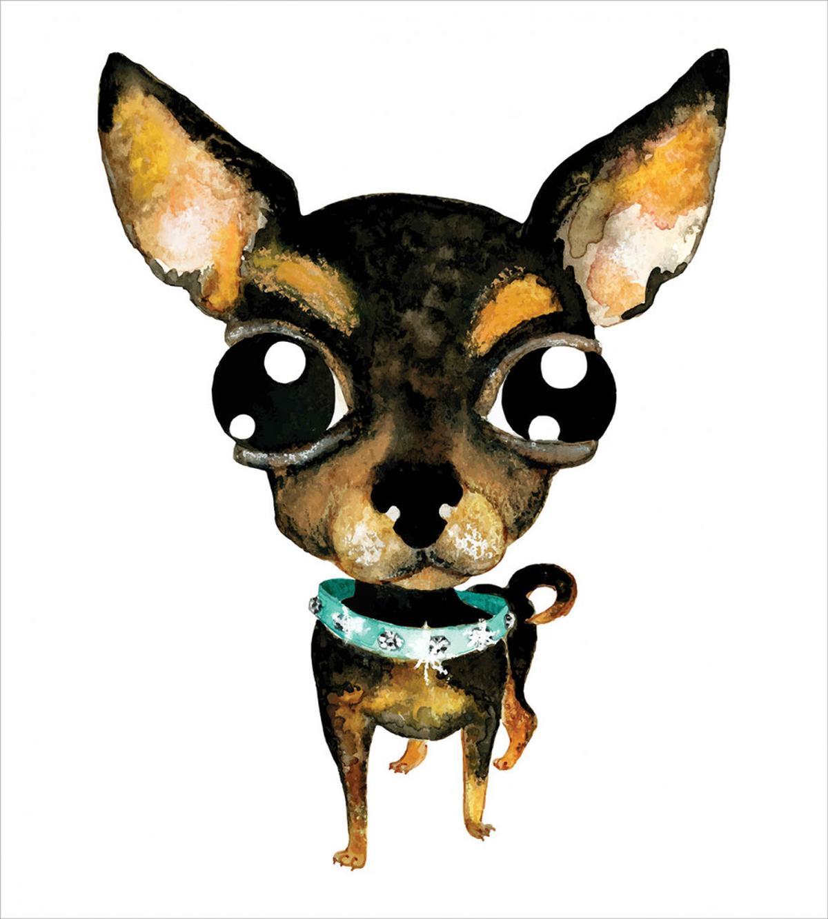Gem Collar Big Eyed Dog — Pattern