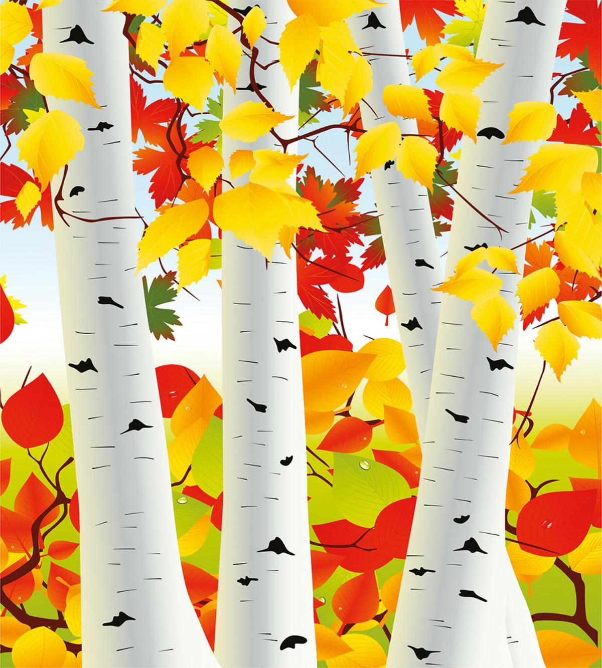 Autumn Scene with Leaves — Pattern