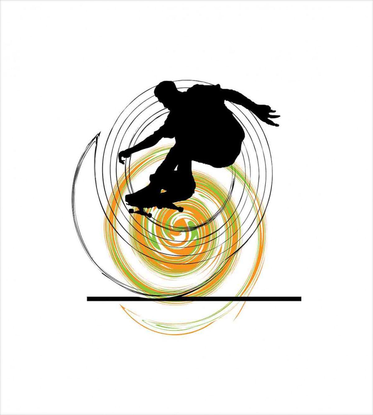 Skater Man Spiral Circles — Pattern