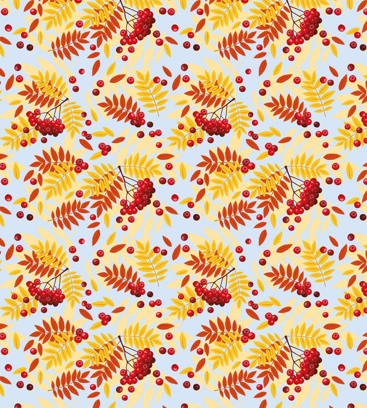Ripe Berries Dried Leaves — Pattern