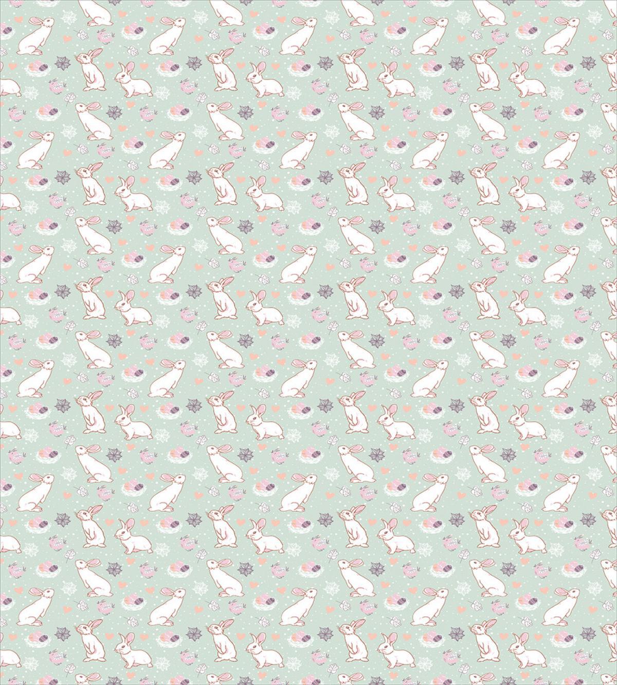Rabbits Flowers Hearts — Pattern