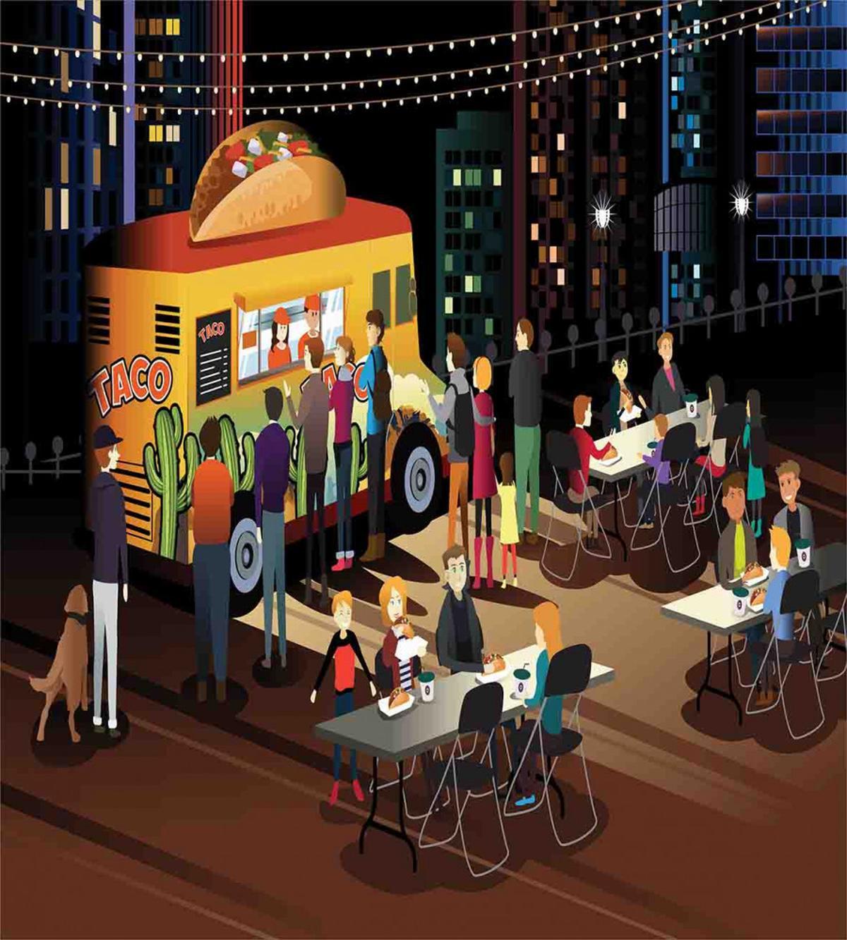 Taco Truck Hungry People — Pattern
