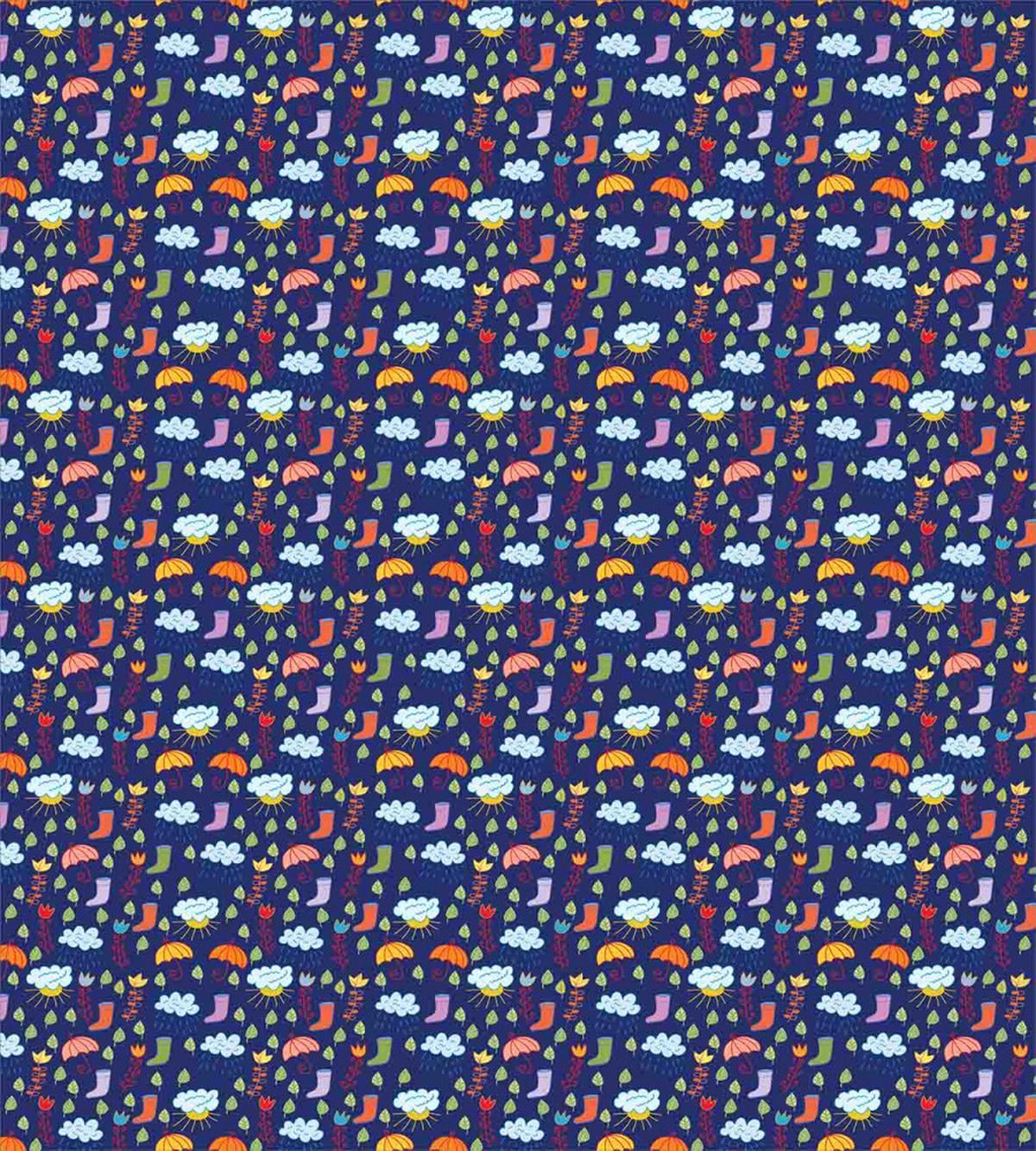 Boots Clouds Flowers Leaves — Pattern