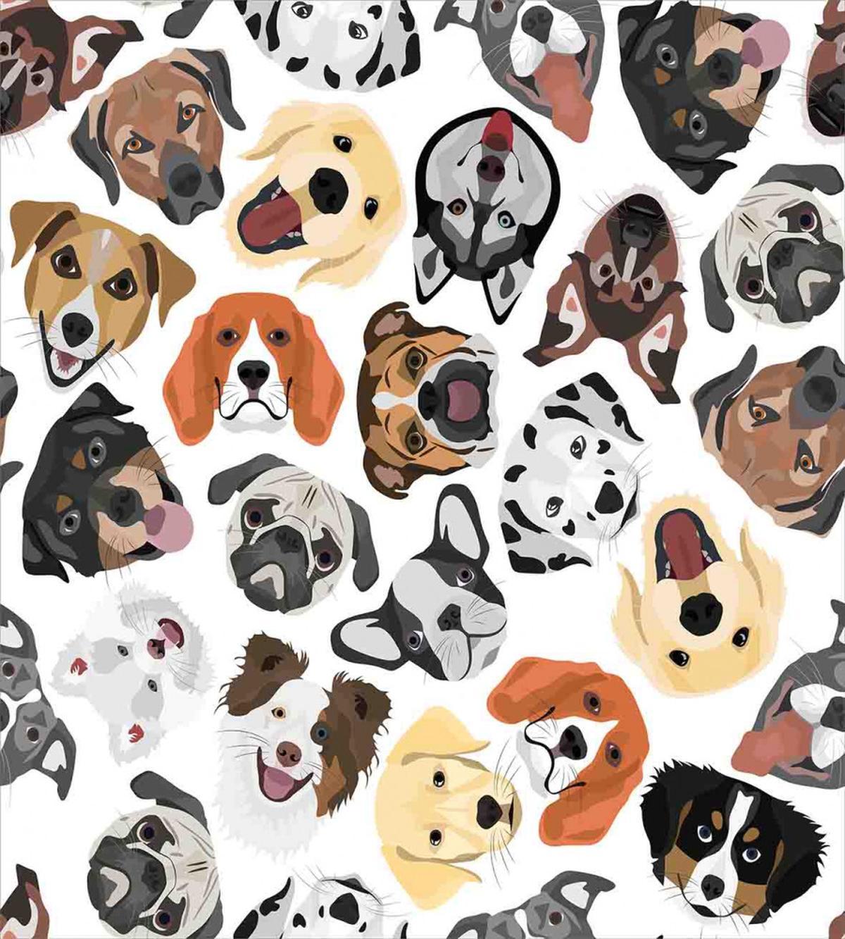 Faces of Various Dog Breeds — Pattern