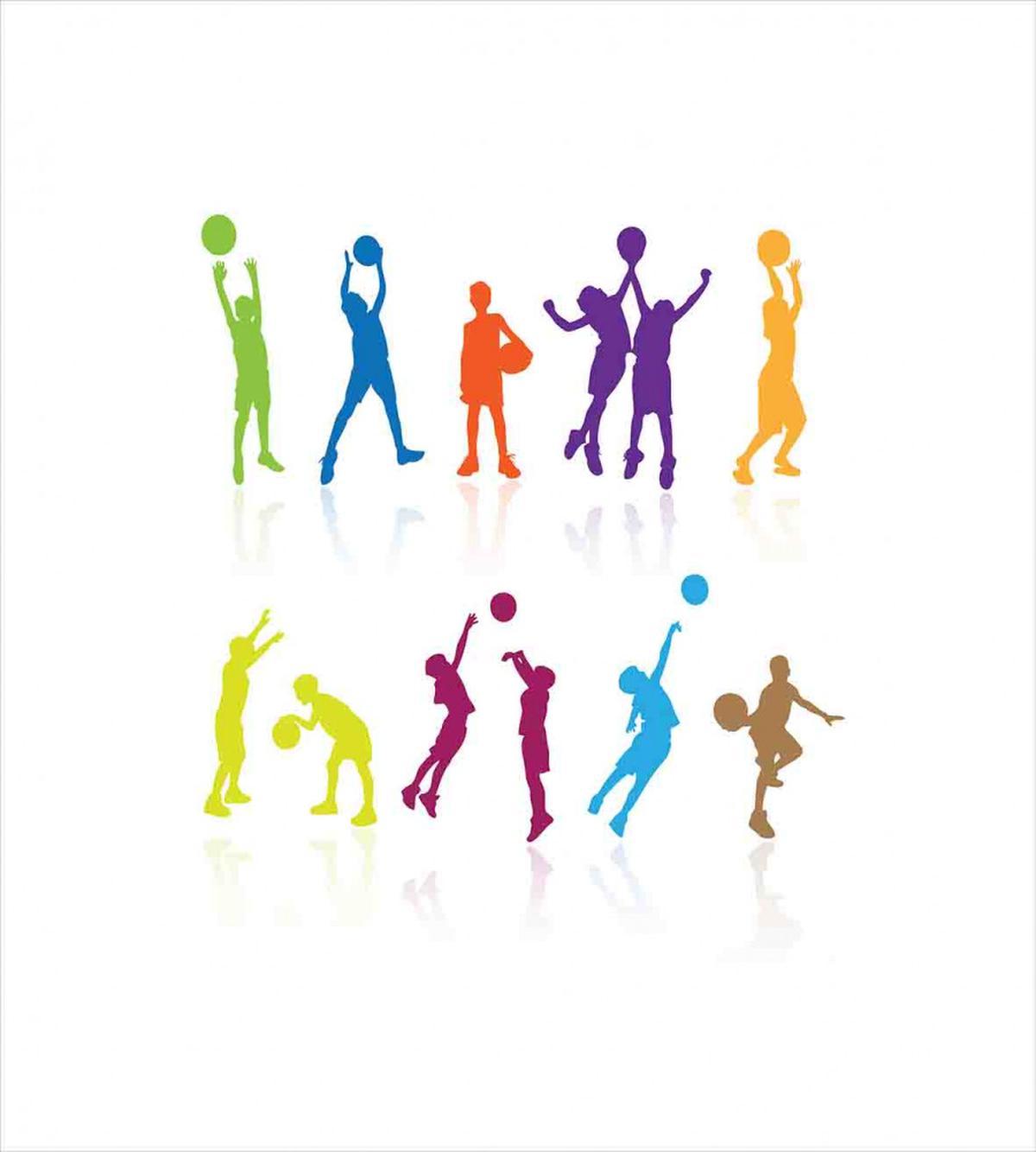 Colorful Kids Basketball — Pattern