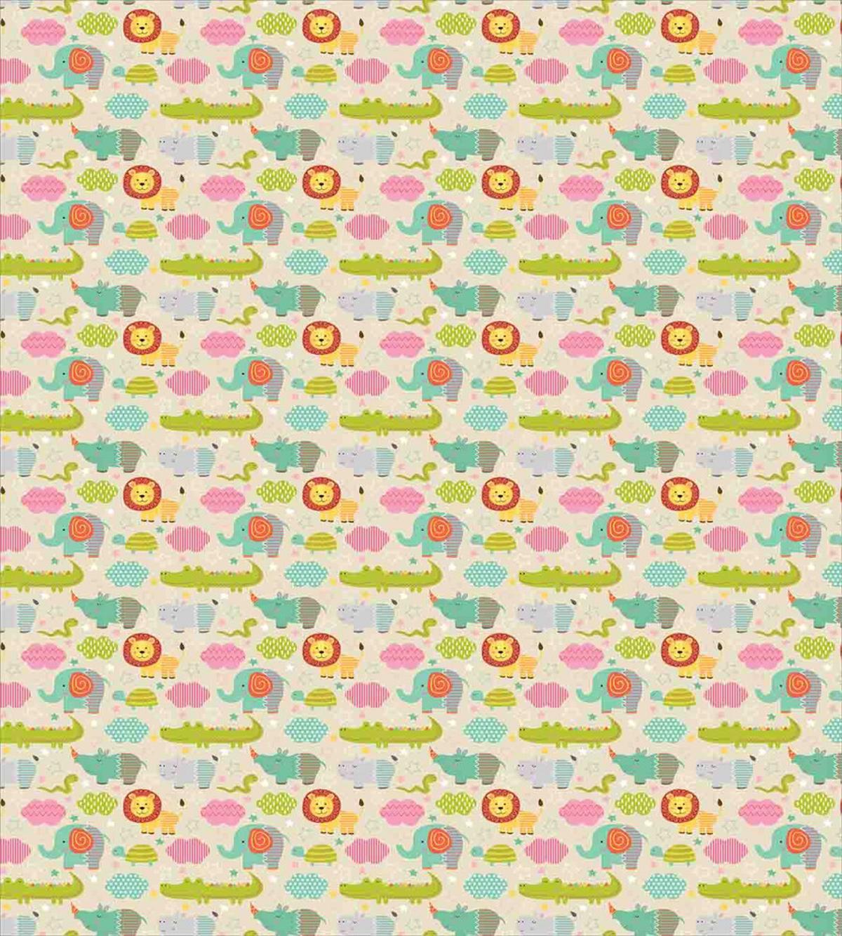 Nursery Zoo Lion Hippo — Pattern