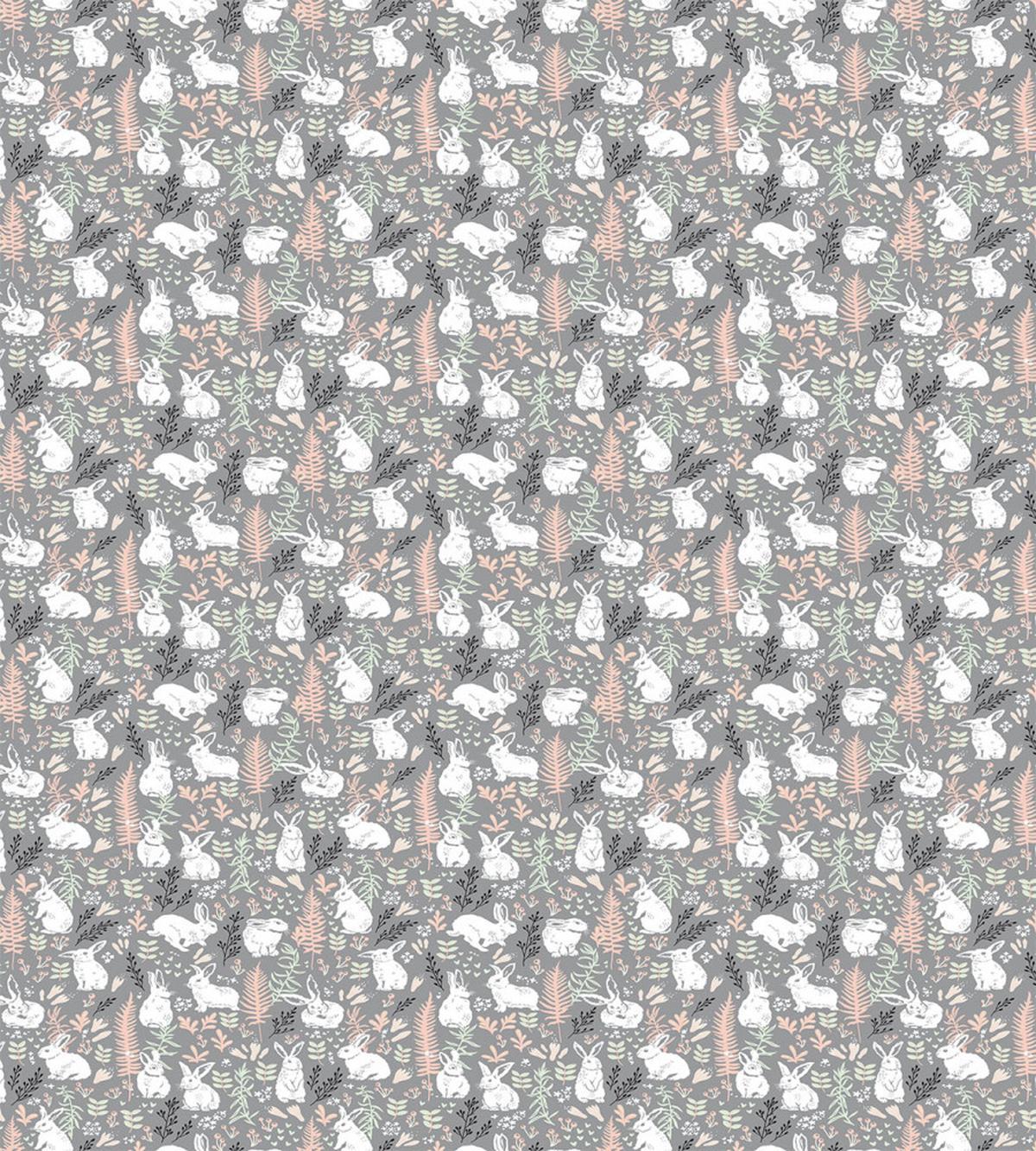 White Hares Hearts Nature — Pattern