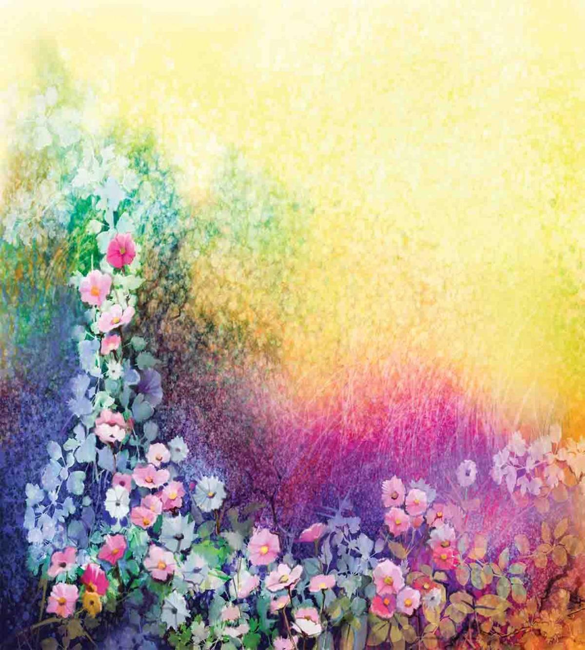 Spring Flowers Ivy Art — Pattern