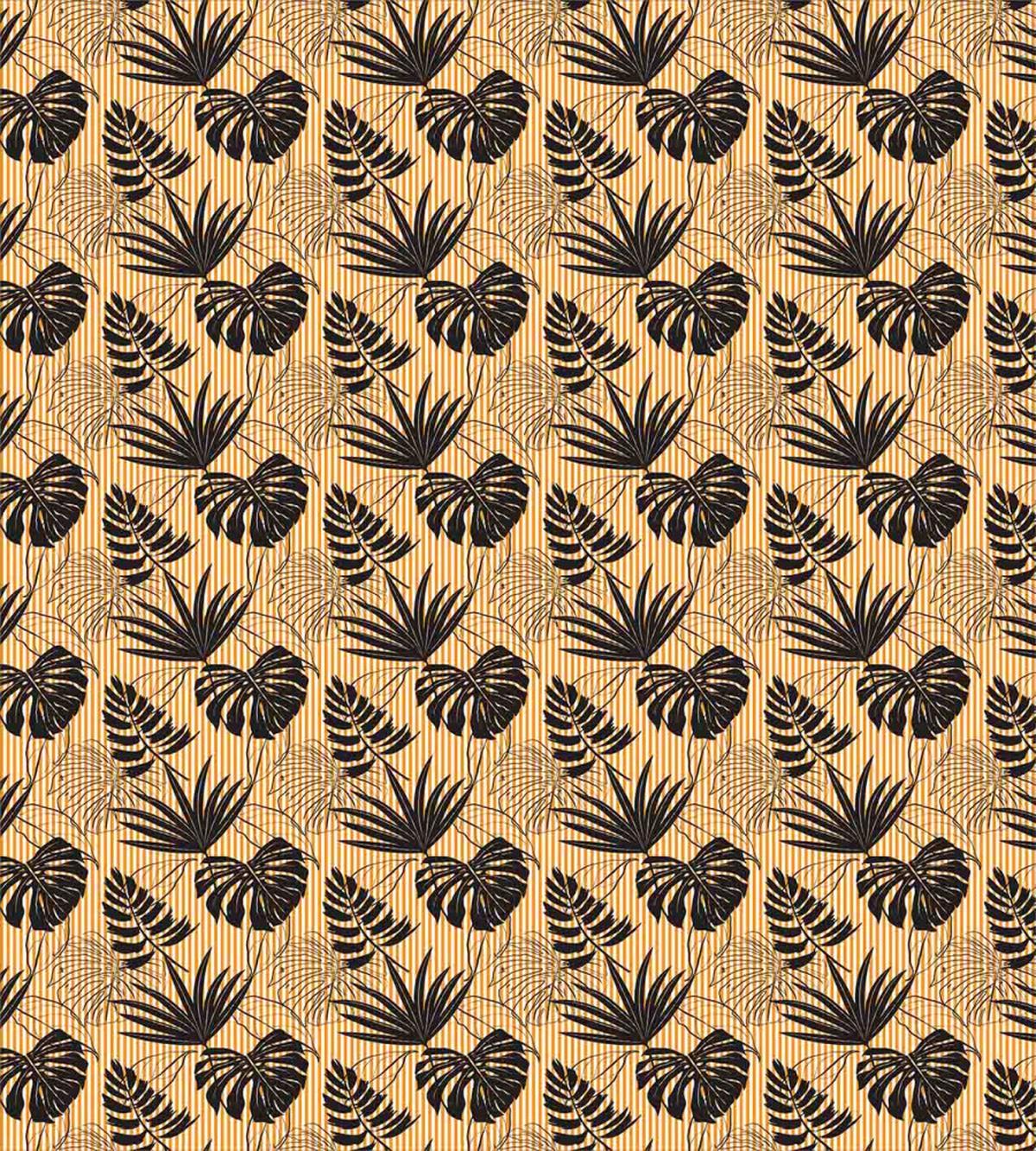 Monstera Plants on Stripes — Pattern