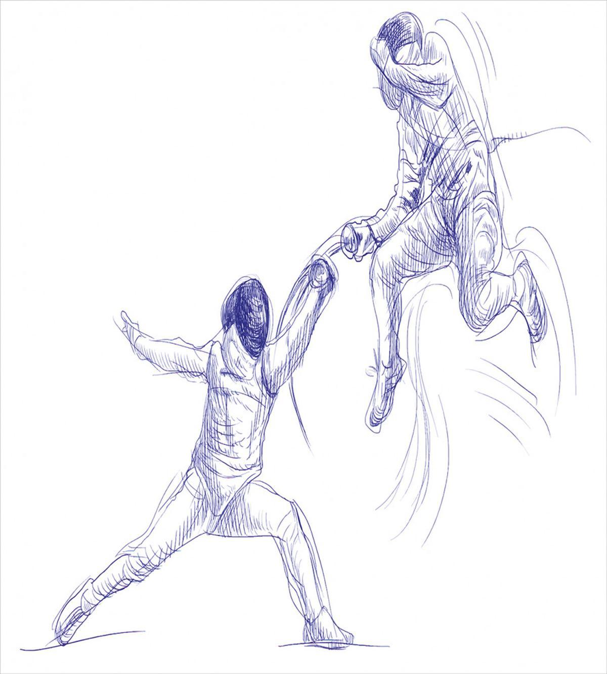 Fencing Duel Sketchy — Pattern