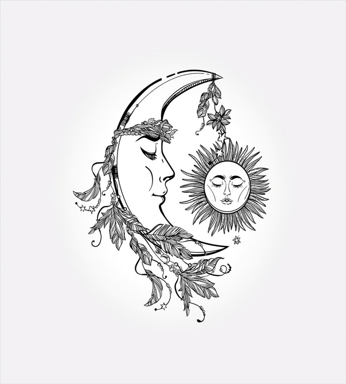 Feathers Ornate Lunar Sky — Pattern