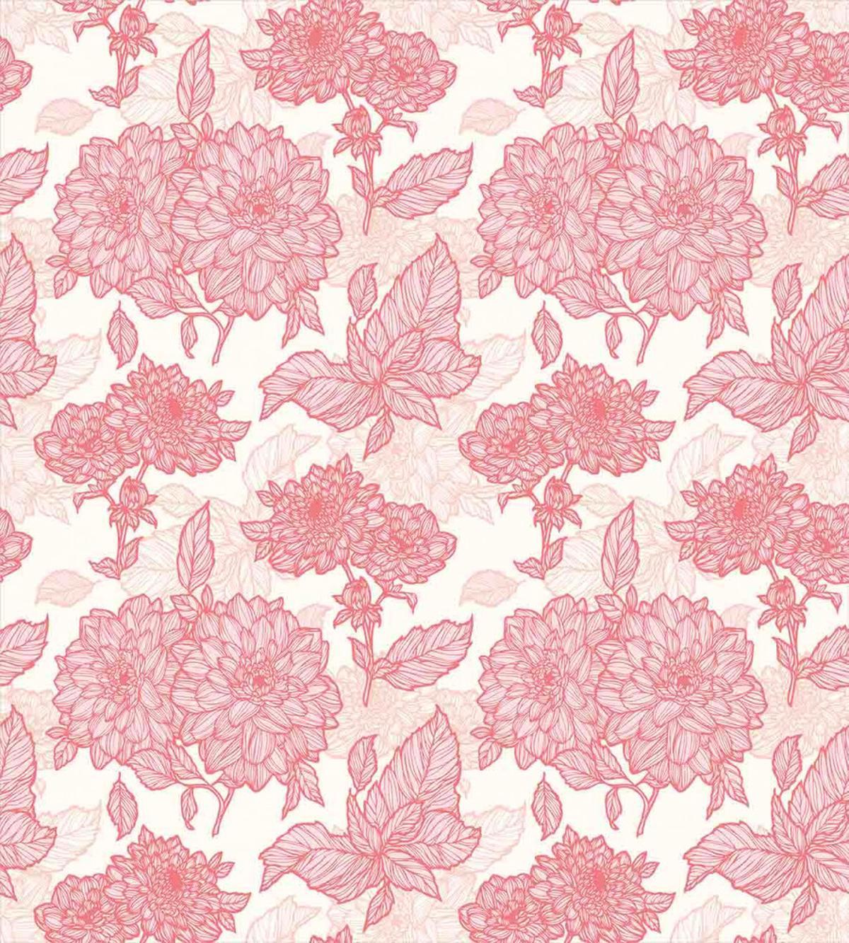 Pink Flowers and Leaves — Pattern