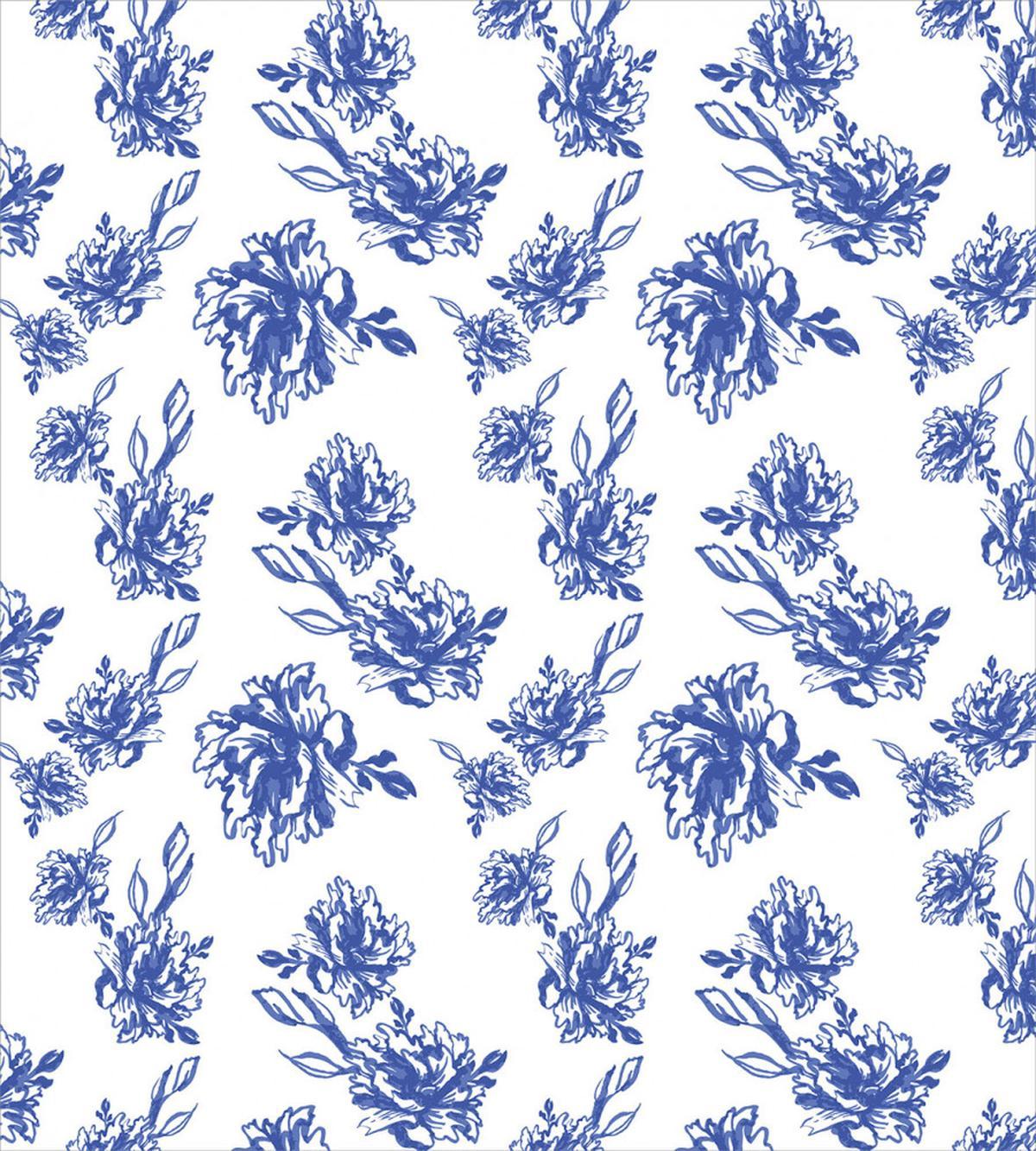 Blue Peonies Blossom Art — Pattern