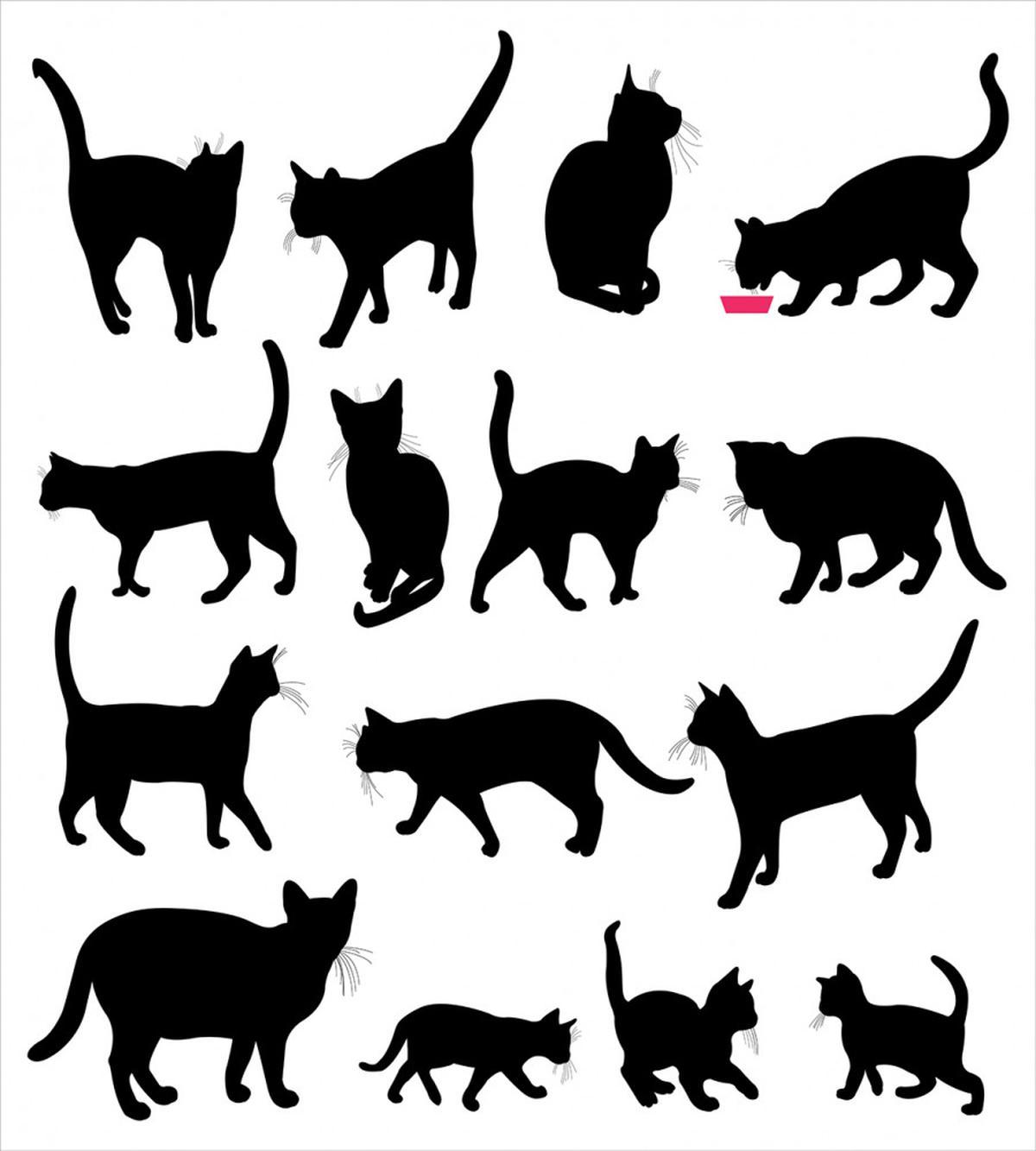 Black Kittens Pets Paws — Pattern